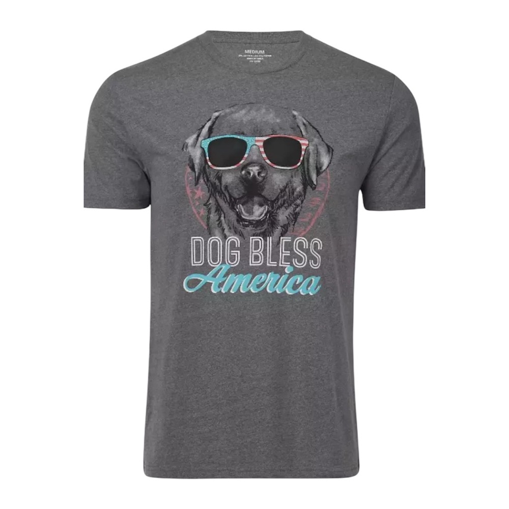 Dog Bless America Men’s Graphic T-Shirt | Size Large